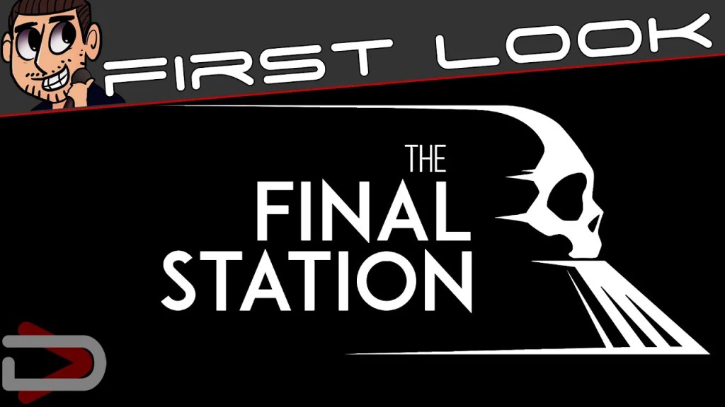 A side view of the front of a train. The main boiler part is a skull. The words "The Final Station" are in the negative space beside it.